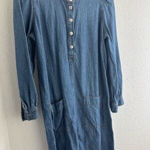 Madewell Blue Denim Long Sleeve Dress